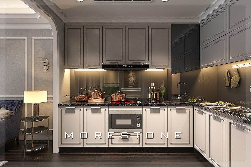 Gợi ý mẫu đá ốp tủ bếp chung cư cao cấp đá ốp bếp